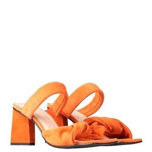 NEW Vero Moda Orange Suede Block Heel Sandals sz 7 $150